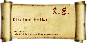 Kleiber Erika névjegykártya